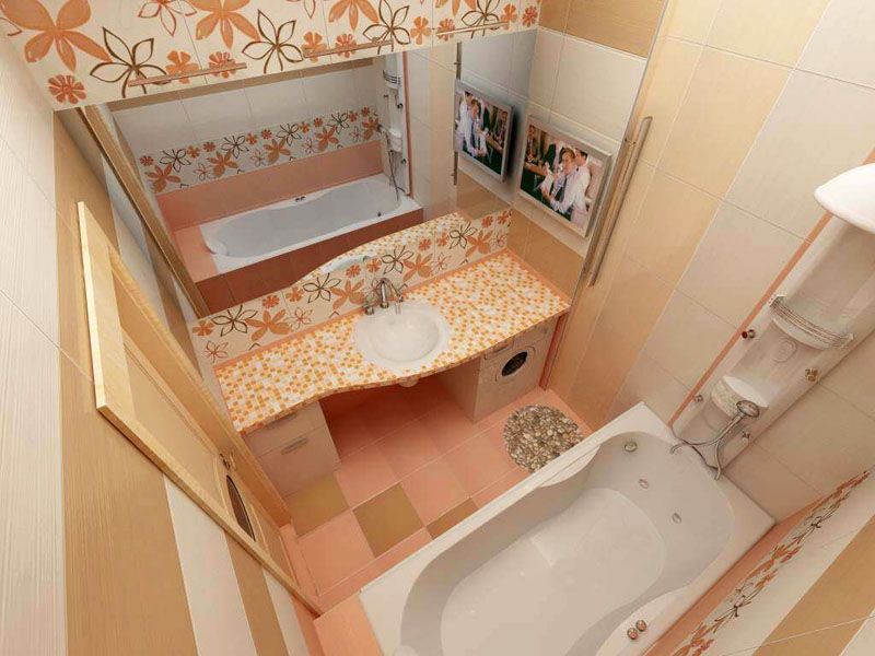 У маленькій ванній краще використовувати обробку світлих тонів, щоб візуально збільшити простір