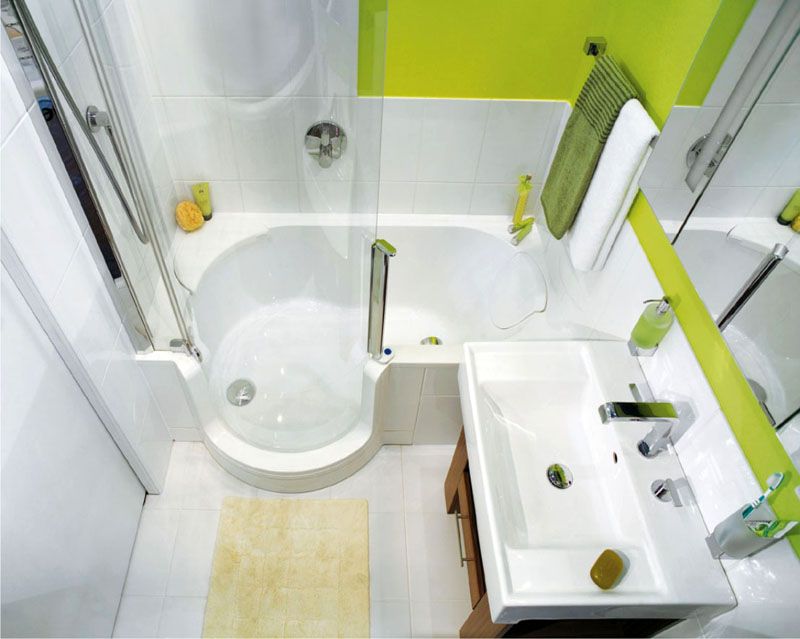 Проект ванної кімнати невеликих розмірів   Оригінальна комбінація ванни і душової кабінки   Варіант планування ванної, поєднаної з туалетом   Кутова ванна - відмінне рішення для економії простору