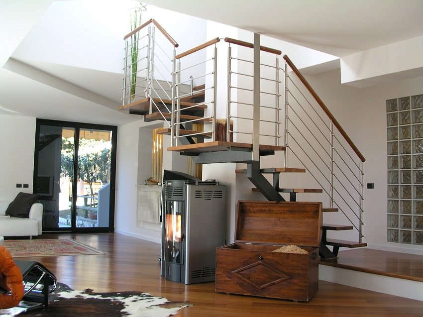 Той чи інший вид   сходи на другий поверх   вибирають виходячи з особливостей конструкції будівлі, призначення сходів, загального стилю інтер'єру і наявності вільного простору для її установки